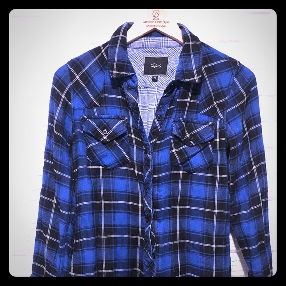 Rails Flannel/Plaid Button Front Top - Picture 1 of 3